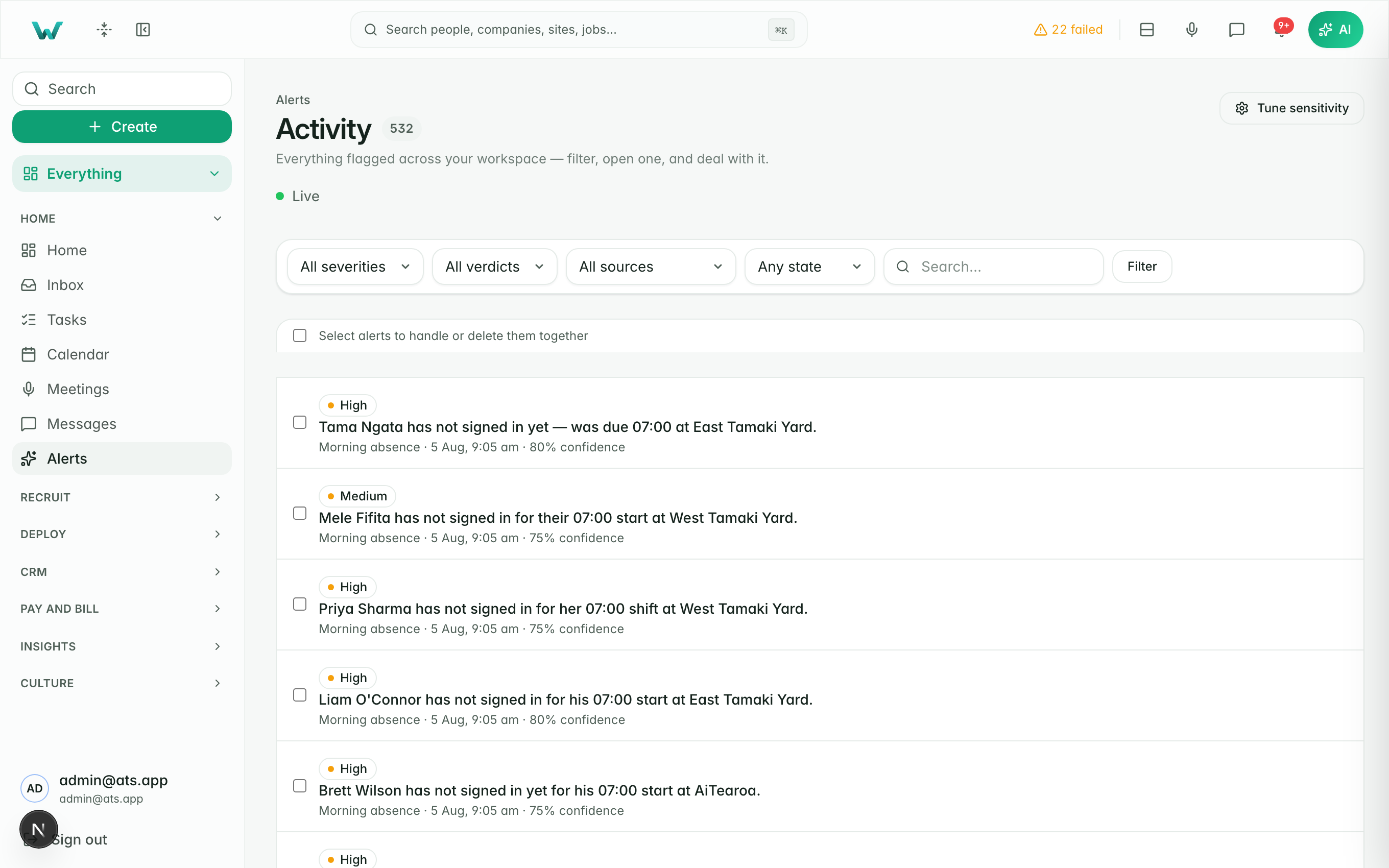 AI Alerts — live demo